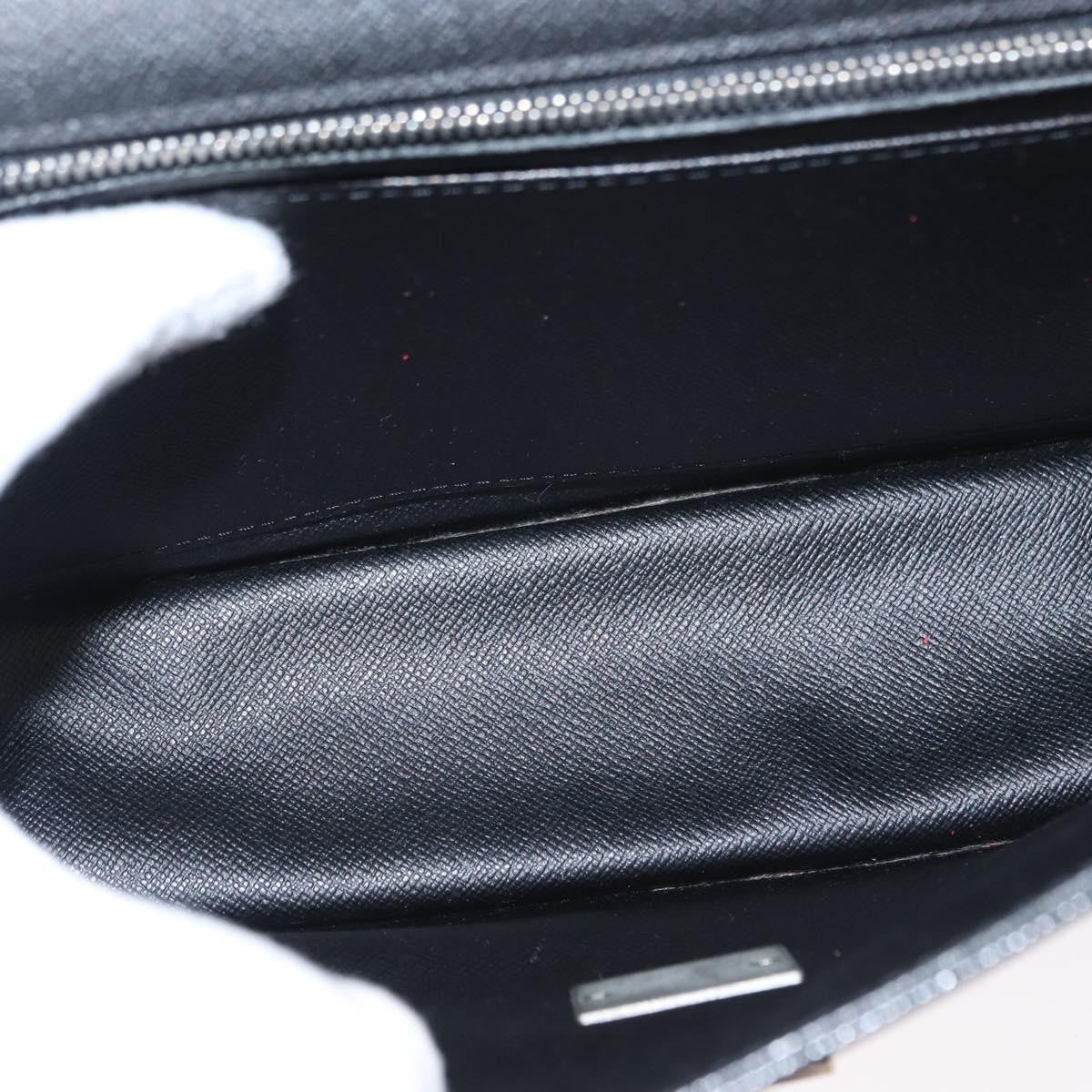 Louis Vuitton Selenga Pochette Taiga Leather, GRAY, LEATHER, Clutche & pouche