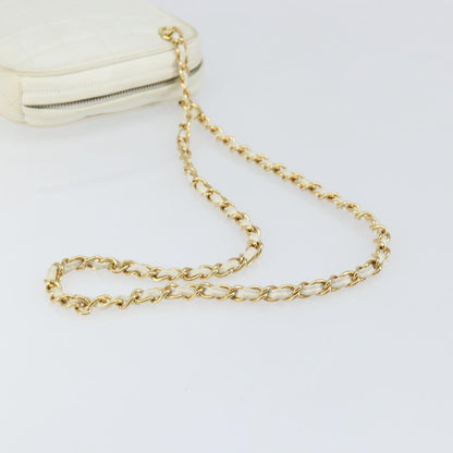 Chanel Vintage Diamond Tassel Crossbody Quilted Lambskin, WHITE, LEATHER, Clutche & pouche