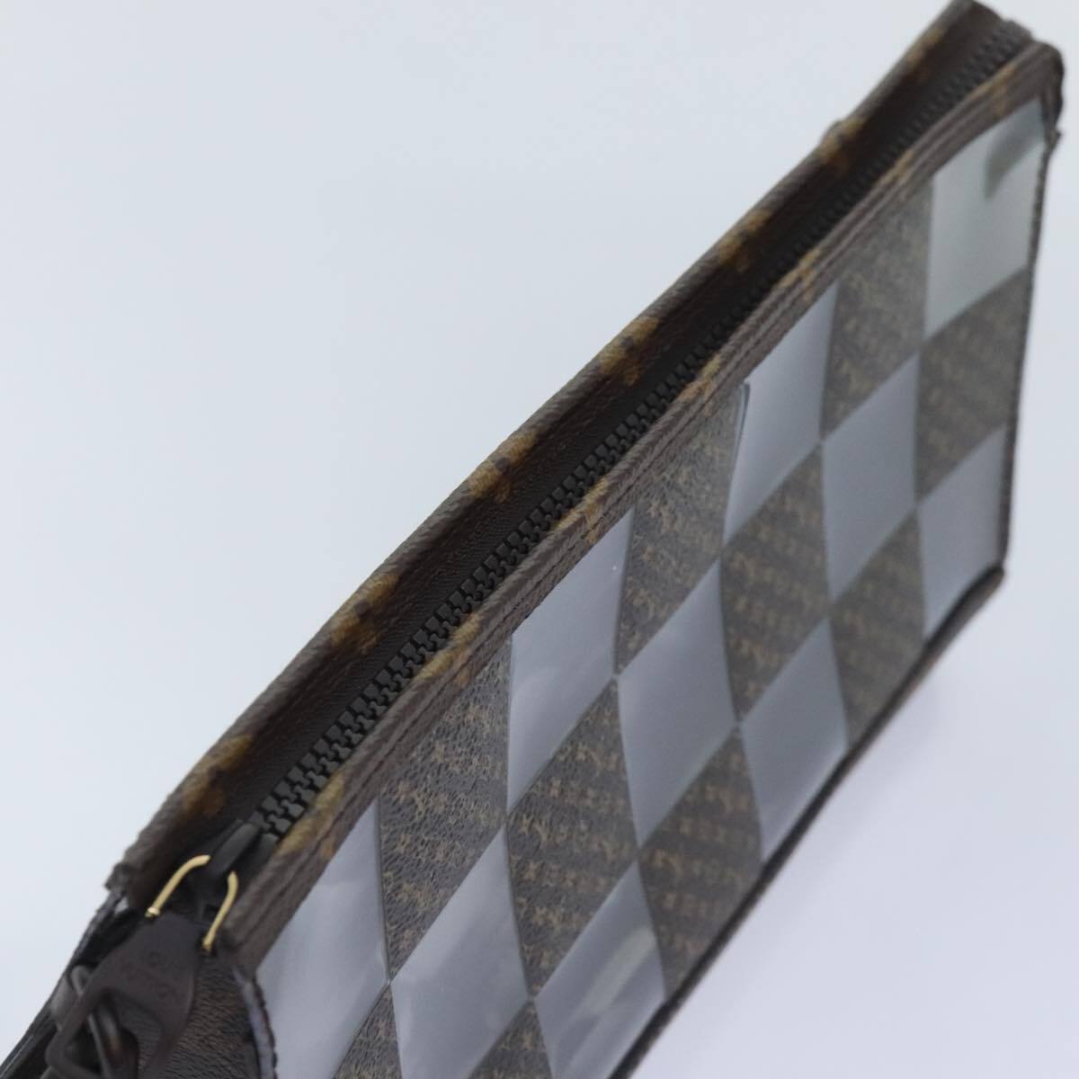 Louis Vuitton Chess Stand Pouch Canvas, BROWN, CANVAS, Clutche & pouche