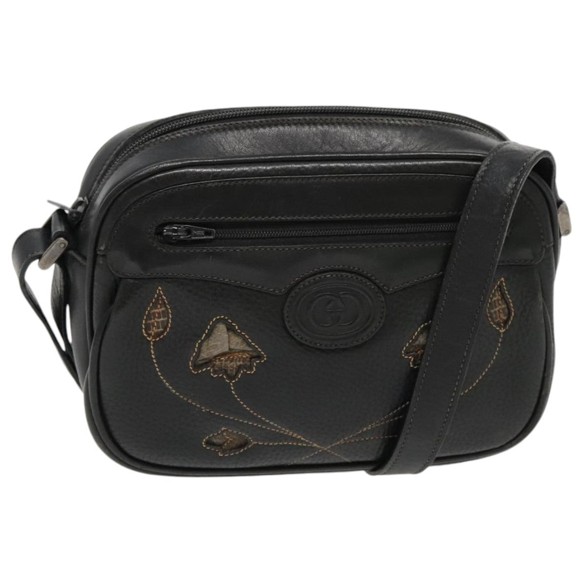 Gucci Vintage Shoulder Bag Leather, BLACK, LEATHER, Shoulder bag