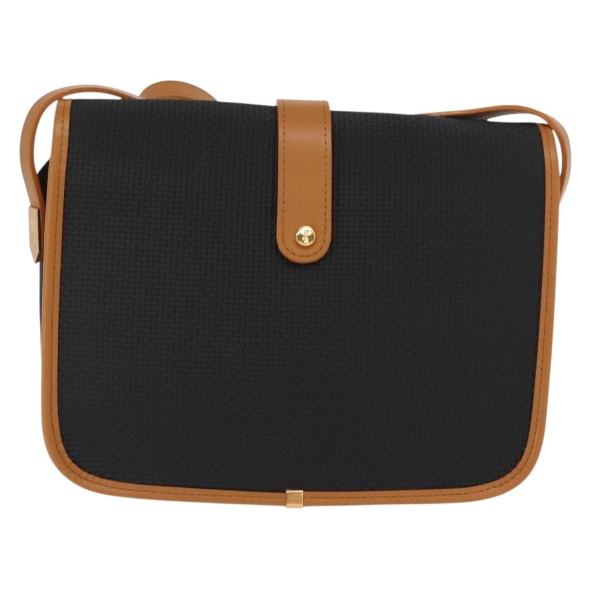 Saint Laurent Vintage Shoulder Bag Canvas, BLACK, CANVAS, Shoulder bag