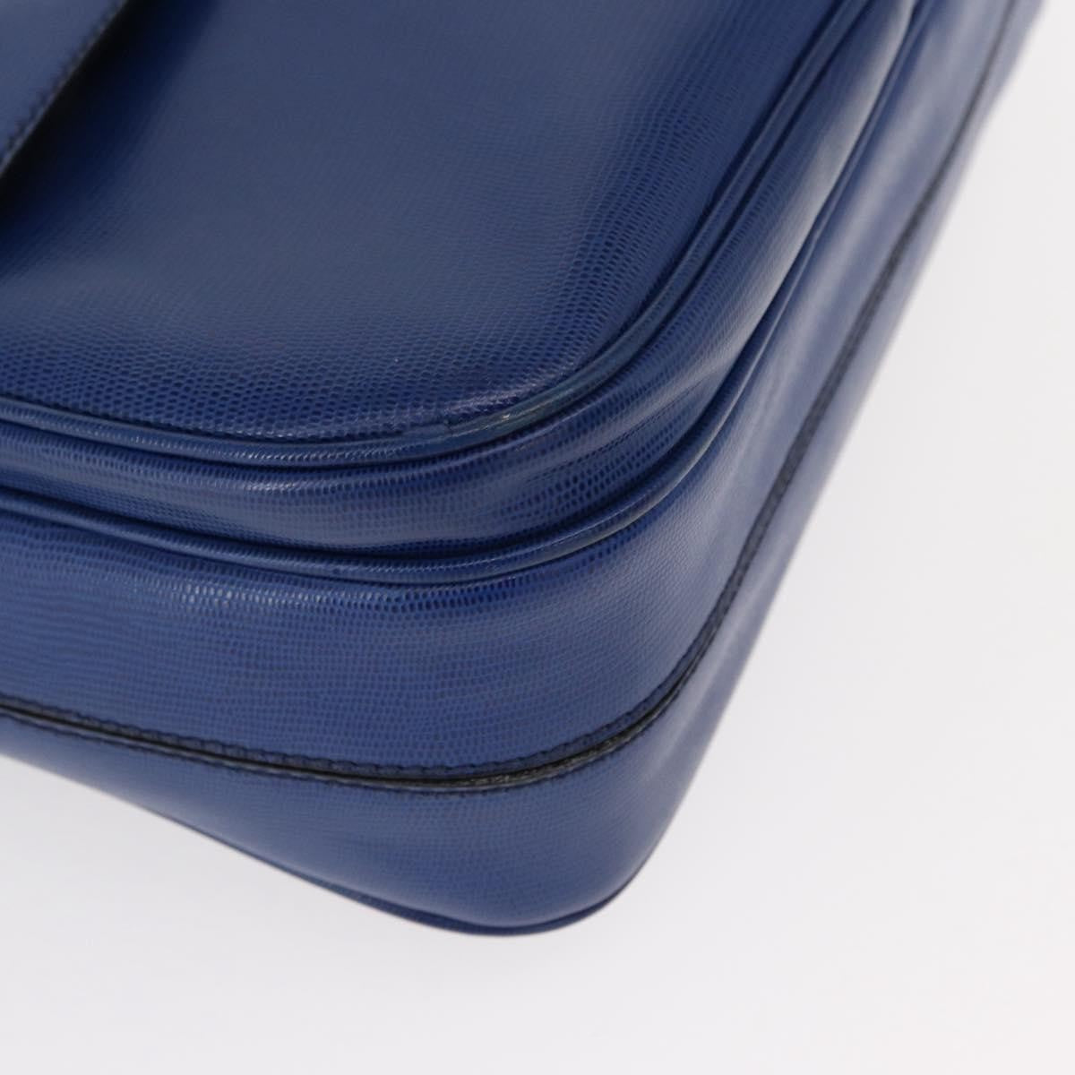 Celine Vintage Circle Logo Crossbody Bag Leather, BLUE, LEATHER, Shoulder bag