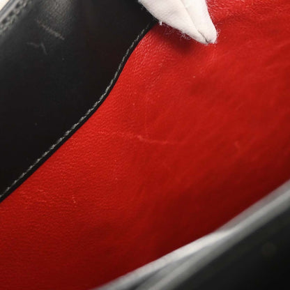 Celine Gancini Handbag Leather, BLACK, LEATHER, Handbag