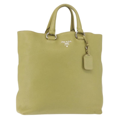 Prada Shopping Tote Vitello Daino, GREEN, LEATHER, Tote bag