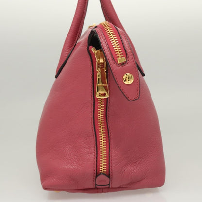Miu Miu Convertible Madras Side Zip Satchel Grainy Leather, PINK, LEATHER, Handbag