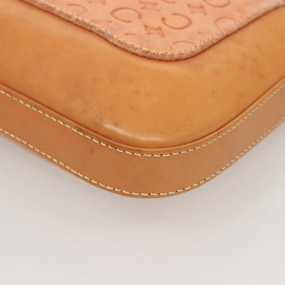 Celine Vintage Macadam Shoulder Bag Canvas and Leather, PINK, CANVAS, Shoulder bag