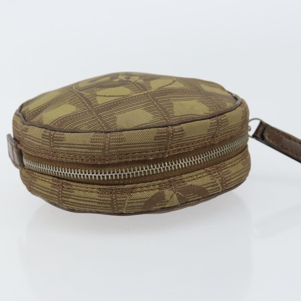 Chanel Travel Line Round Wristlet Nylon, BEIGE, NYLON, Clutche & pouche