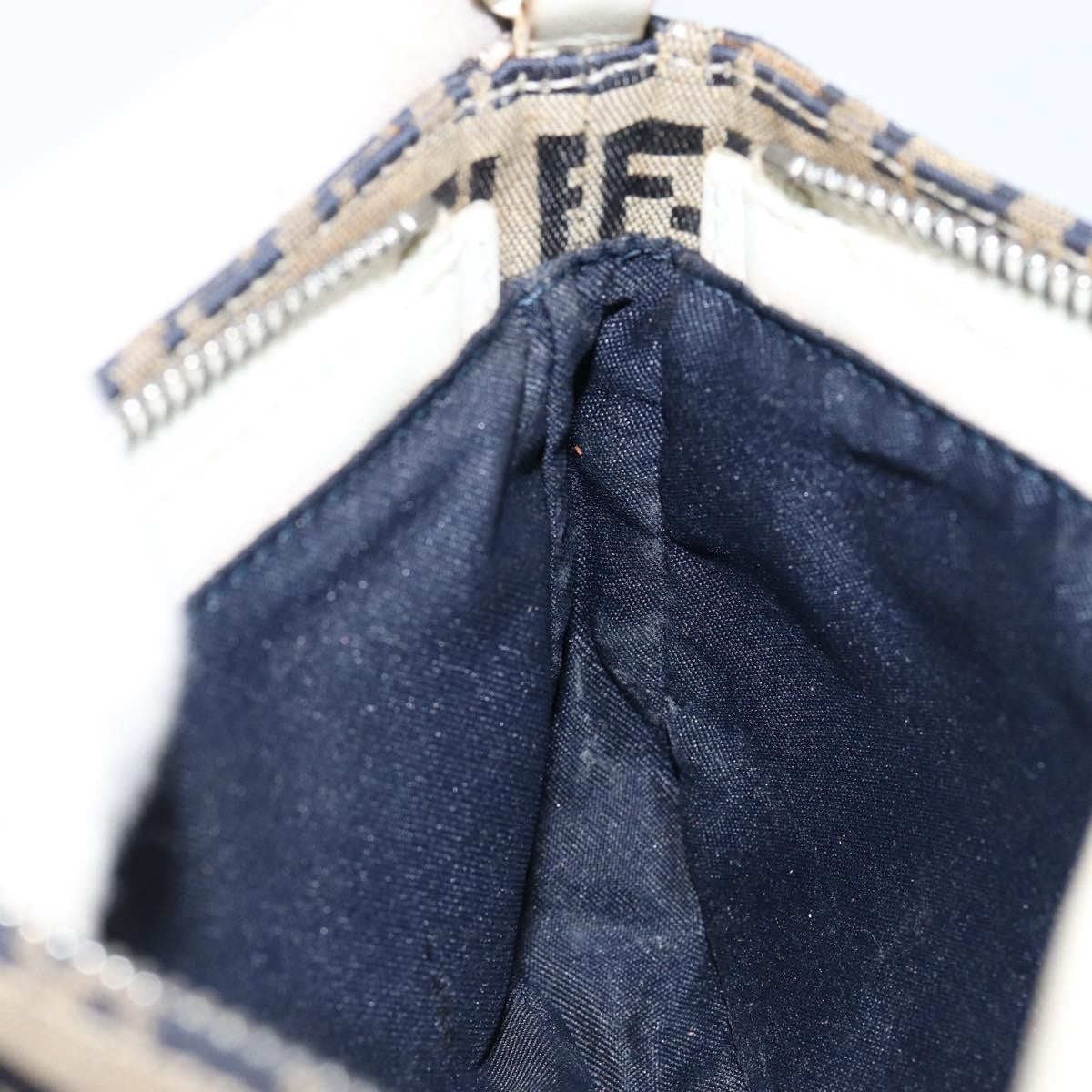 Fendi Pochette Shoulder Bag Zucchino Canvas, NAVY, CANVAS, Clutche & pouche