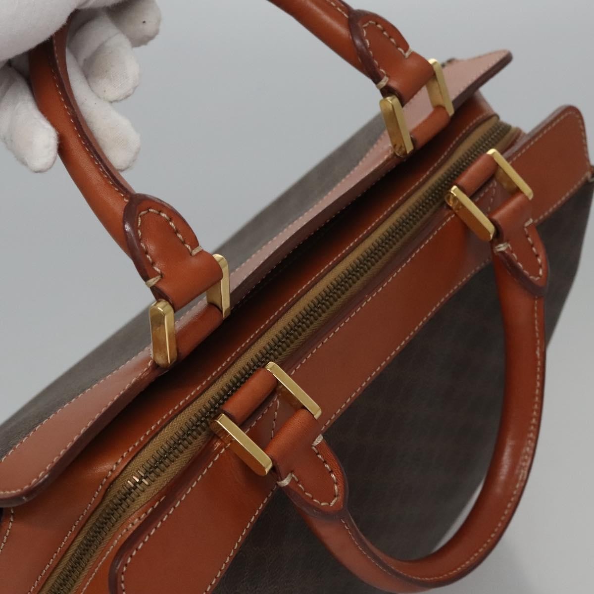 Celine Vintage Macadam Tote bag Canvas and Leather, Brown, Canvas, Tote Bag