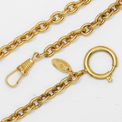 Chanel Vintage CC Pendant Necklace Quilted Metal, GOLD, GOLD_PLATED, Necklace