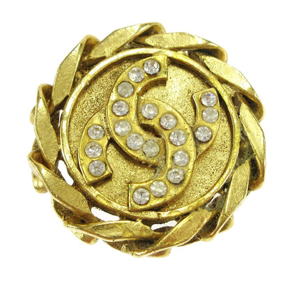 Chanel CC Button Clip-On Earrings Metal with Faux Pearl, GOLD, GOLD_PLATED, Earrings