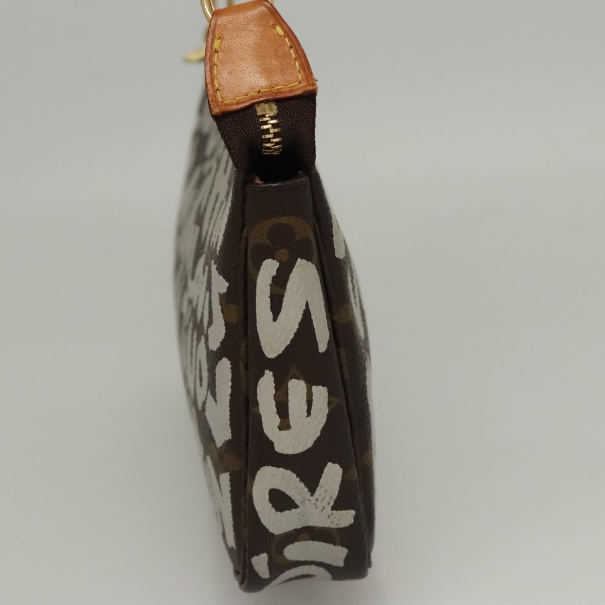 Louis Vuitton Pochette Accessoires Limited Edition Monogram Graffiti, WHITE, CANVAS, Clutche & pouche