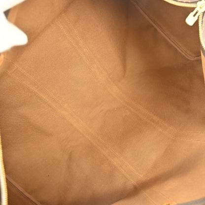 Louis Vuitton Keepall Bag Monogram Canvas, BROWN, CANVAS, LEATHER, Travel bag