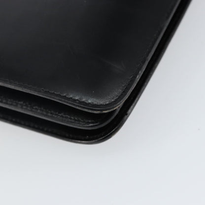 Celine Vintage Top Handle Bag Glazed Leather, BLACK, LEATHER, Handbag