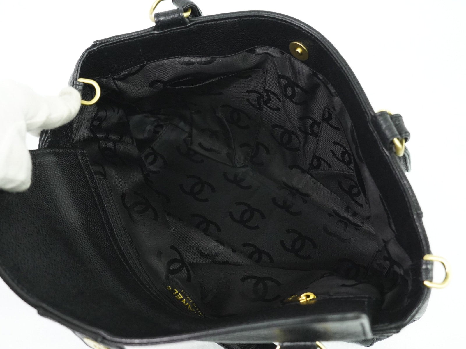 Chanel Vintage Timeless Convertible Tote Caviar, BLACK, LEATHER, Tote bag
