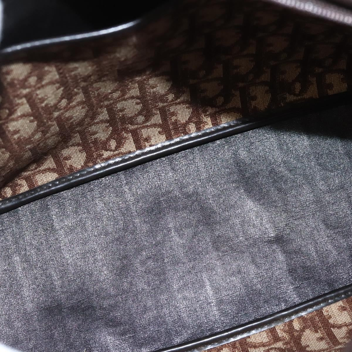 Christian Dior Vintage CD Trotter Handbag Canvas, BROWN, CANVAS, Handbag