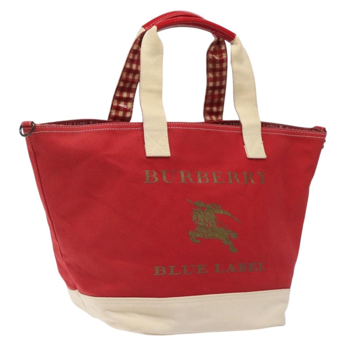 Burberry Blue Label Tote Bag Canvas, RED, CANVAS, Tote bag