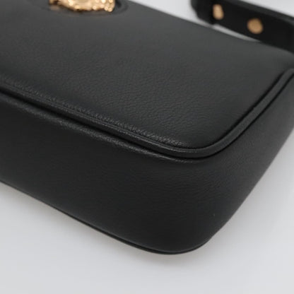 Versace Medusa Shoulder Bag Leather, BLACK, LEATHER, Shoulder bag