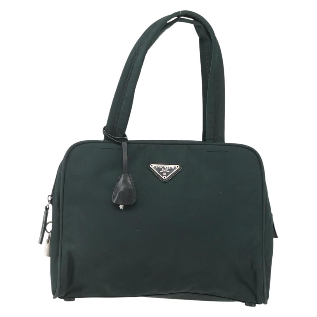 Prada Bowling Shoulder Bag Tessuto, GREEN, NYLON, Handbag