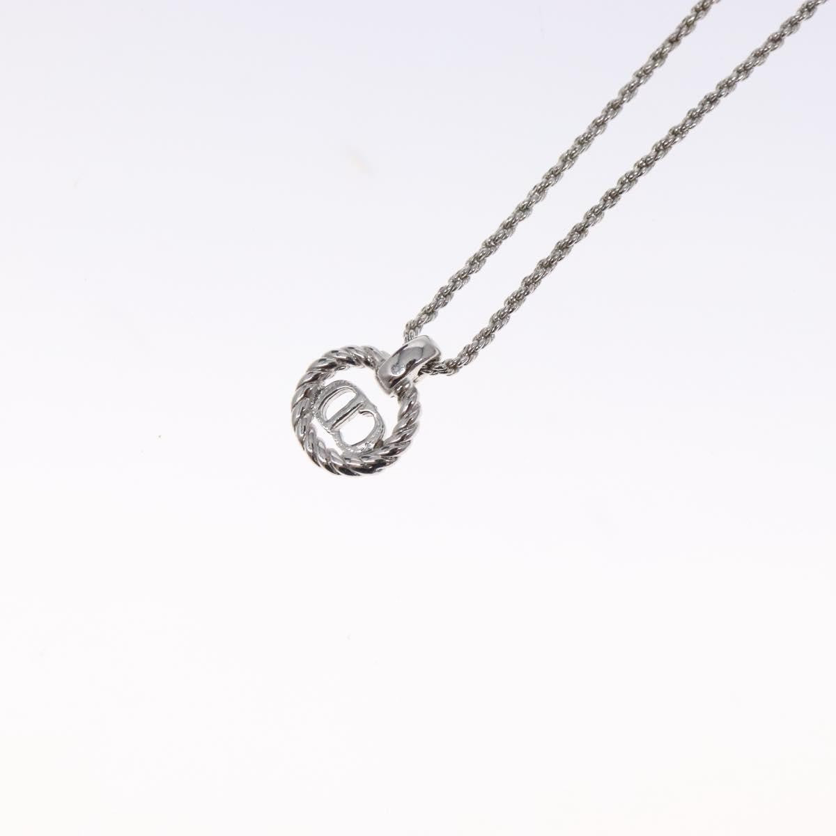 Christian Dior CD Round Pendant Necklace Metal, SILVER, METAL, Necklace