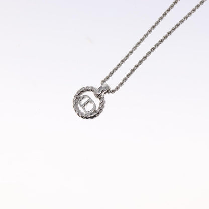 Christian Dior CD Round Pendant Necklace Metal, SILVER, METAL, Necklace