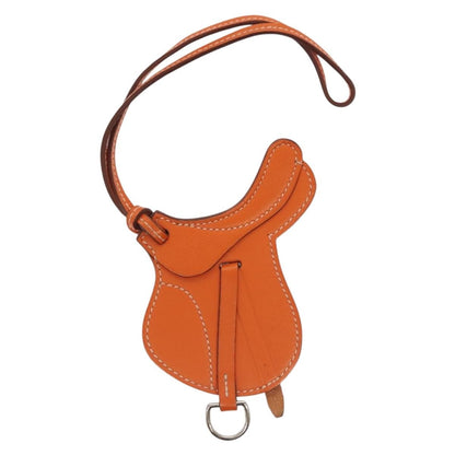 Hermes Paddock Selle Bag Charm Leather, BROWN, LEATHER, Charms and Keychains