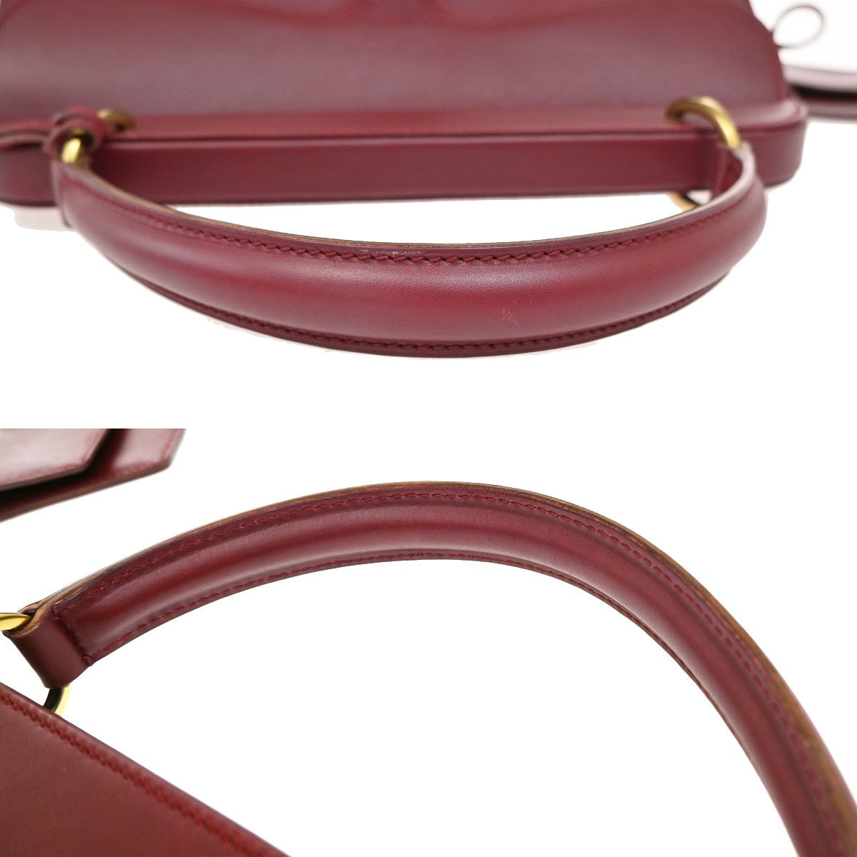 Gucci Belt Buckle Top Handle Bag Leather, RED, LEATHER, Handbag