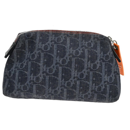 Christian Dior Flight pouch Trotter Pattern Denim, BLACK, DENIM_JEANS, Clutche & pouche