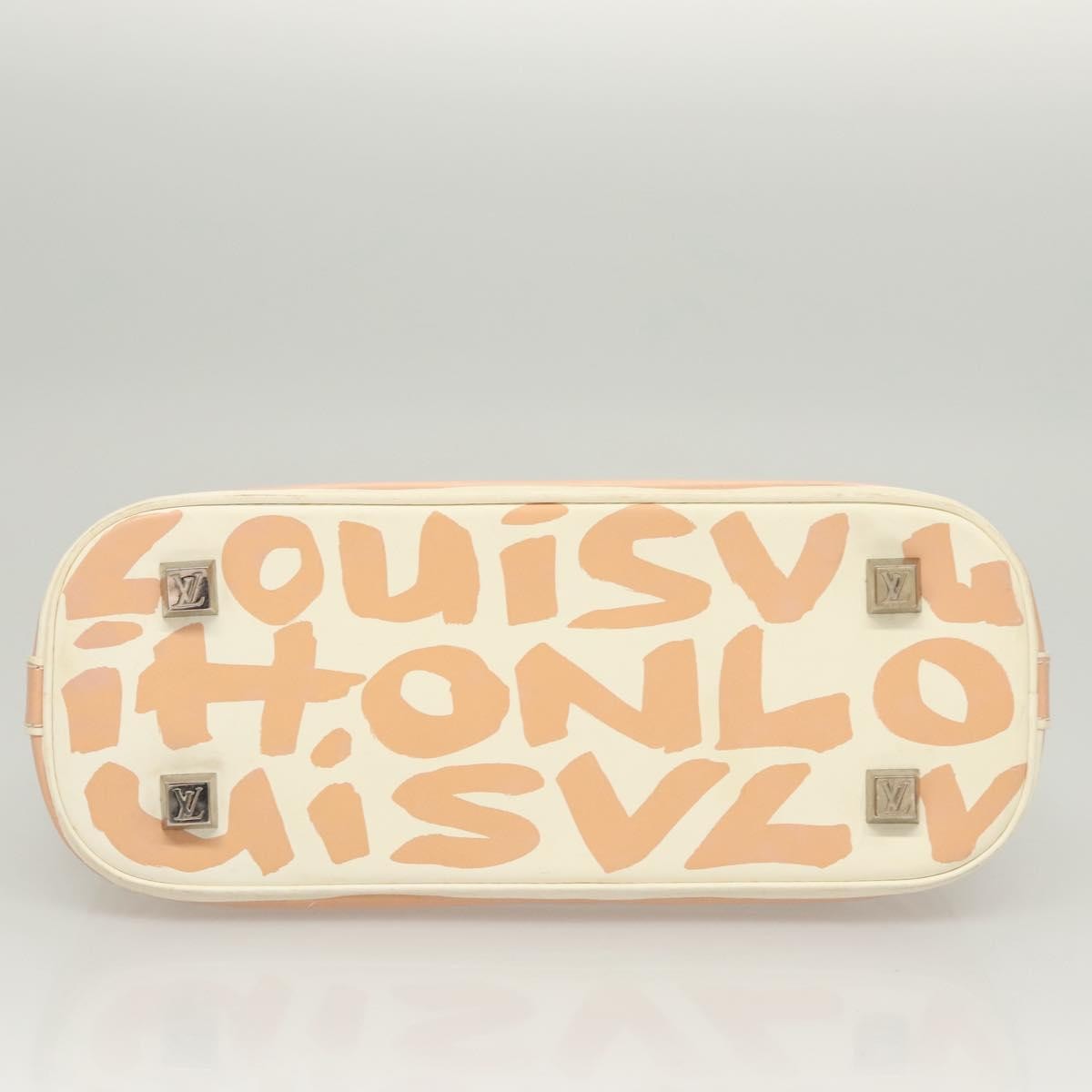 Louis Vuitton Alma Handbag Limited Edition Graffiti Leather, WHITE, CANVAS, Handbag