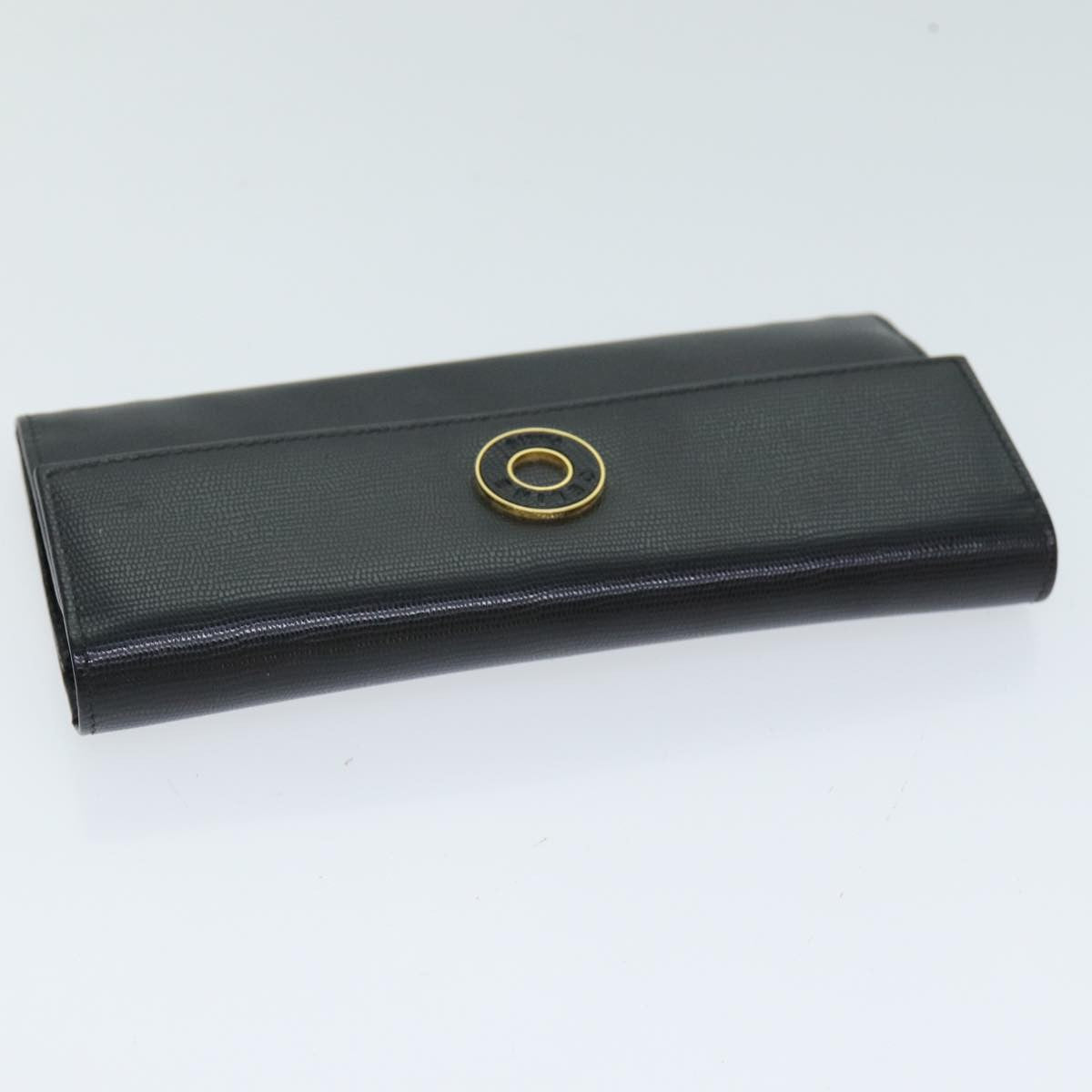 Celine Circle Logo Compact Wallet Leather, BLACK, LEATHER, Wallets
