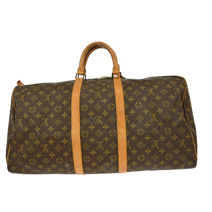 Louis Vuitton Keepall Bag Monogram Canvas, BROWN, CANVAS, Travel bag
