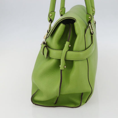 Salvatore Ferragamo Virna Satchel Leather, GREEN, LEATHER, Handbag