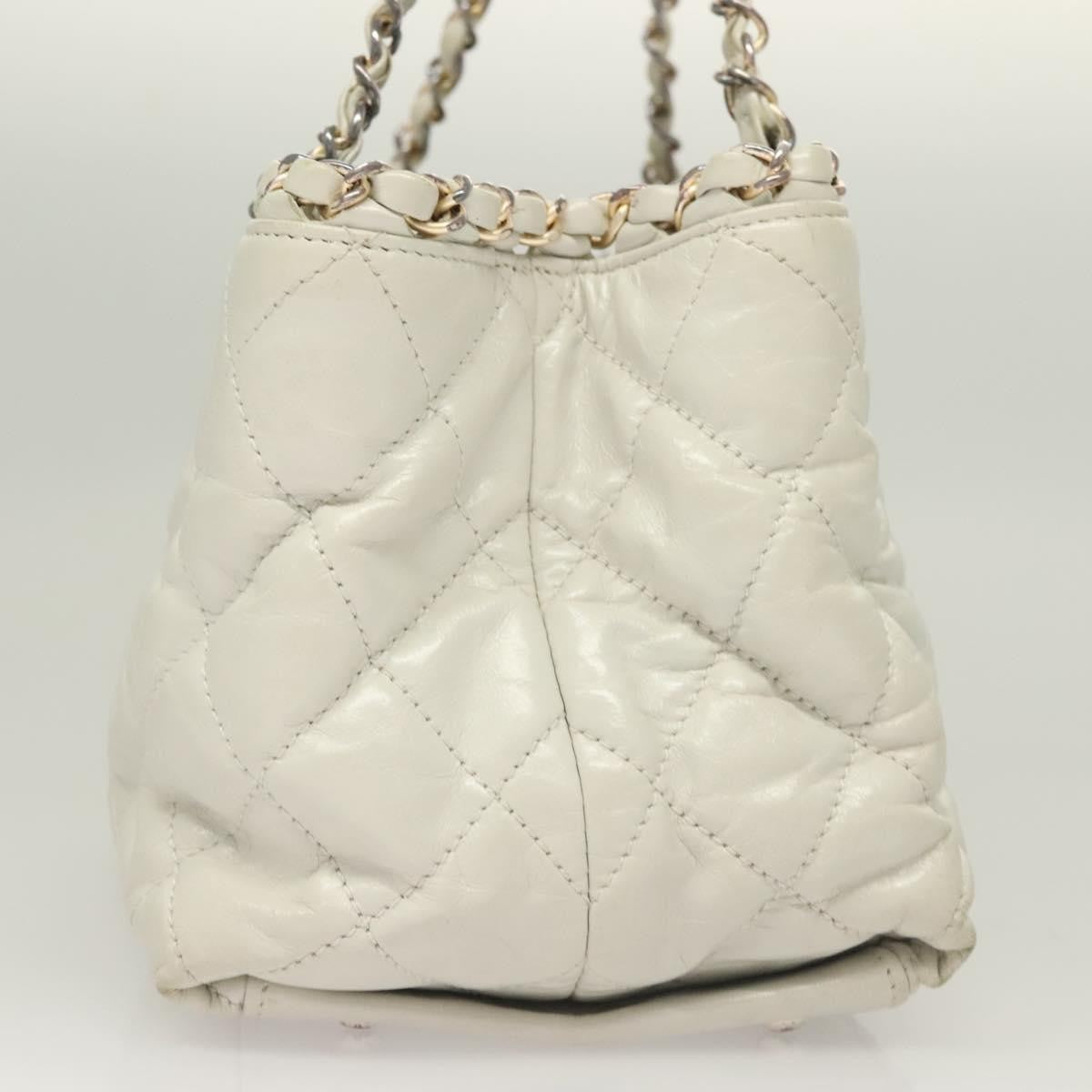 Chanel Chain Me Tote Quilted Calfskin, WHITE, LEATHER, Tote bag