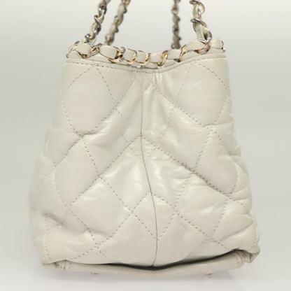 Chanel Chain Me Tote Quilted Calfskin, WHITE, LEATHER, Tote bag