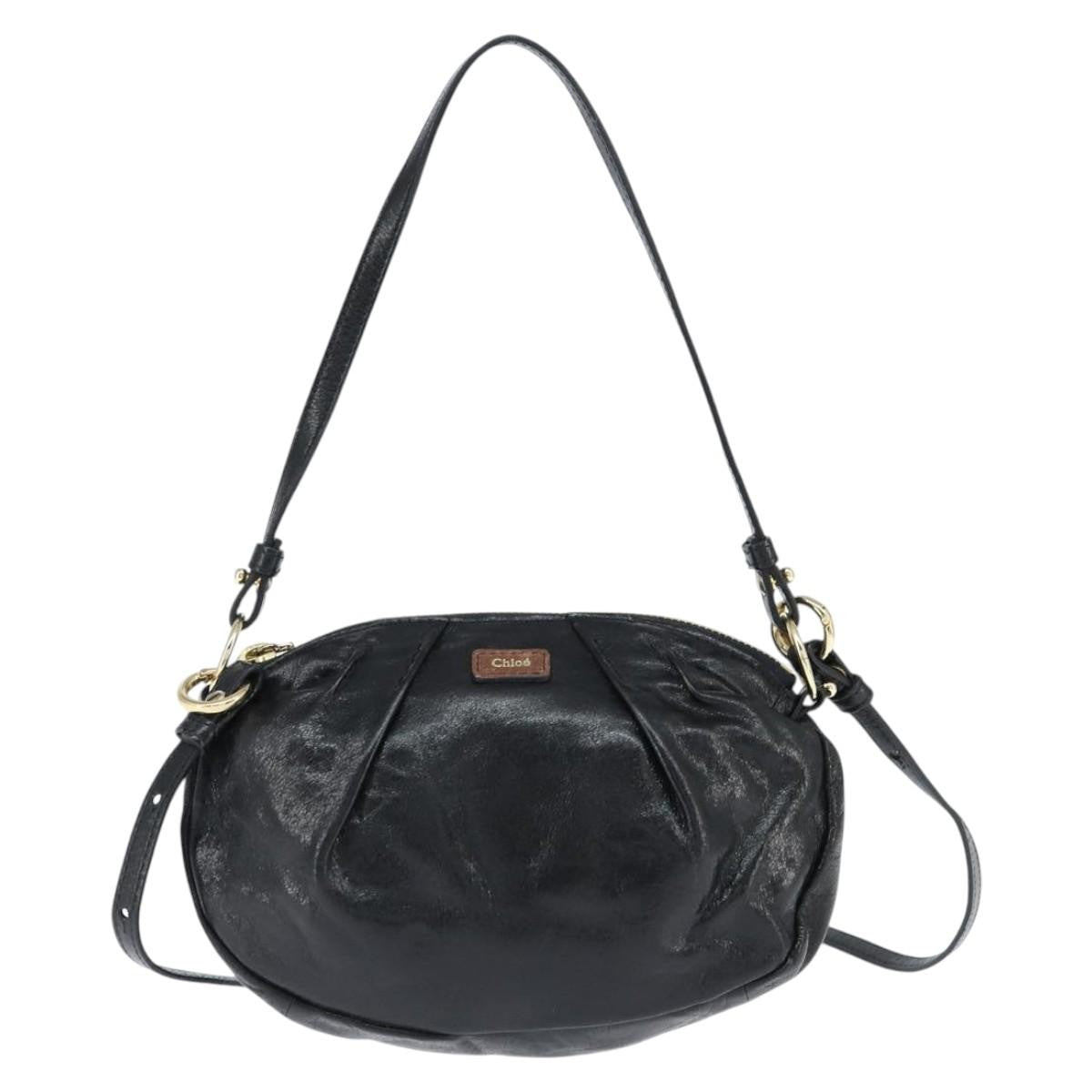 Chloe Vintage Shoulder Bag Leather, BLACK, LEATHER, Shoulder bag