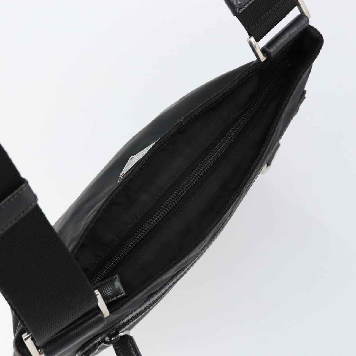 Prada Flat Messenger Bag Tessuto, BLACK, NYLON, Shoulder bag