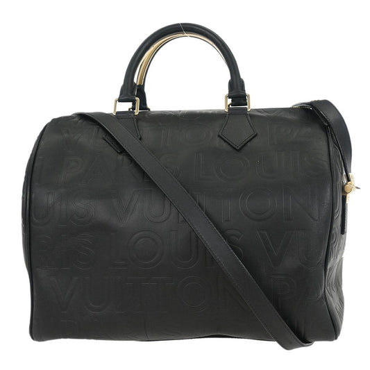 Louis Vuitton Paris Speedy Cube Bag Embossed Leather, Black, Leather, Handbag