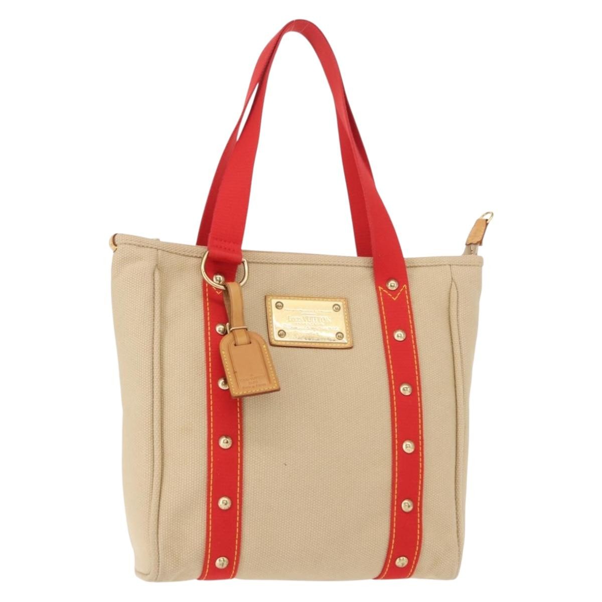 Louis Vuitton Antigua Tote Canvas, BEIGE, CANVAS, Tote bag