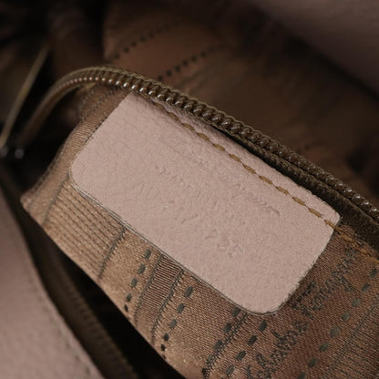 Salvatore Ferragamo Gancini Shoulder Bag Leather, BEIGE, LEATHER, Shoulder bag