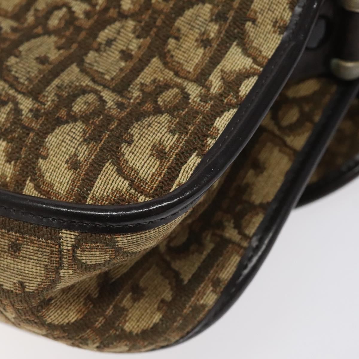 Christian Dior Vintage CD Flap Shoulder Bag Canvas, BROWN, CANVAS, Shoulder bag