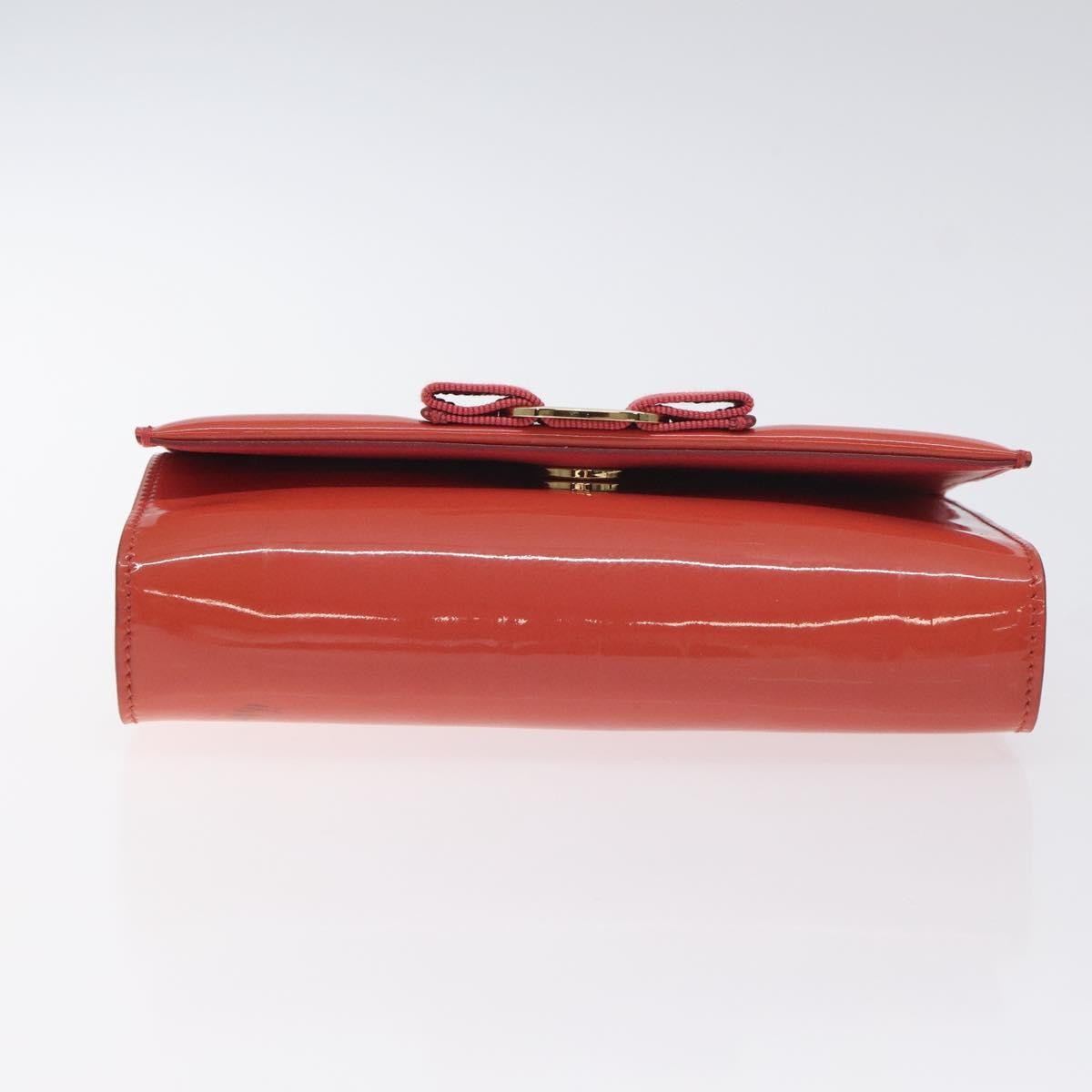 Salvatore Ferragamo Ginny Crossbody Bag Patent, ORANGE, PATENT_LEATHER, Shoulder bag