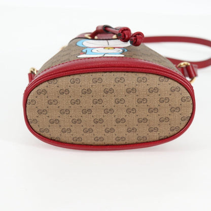 Gucci Doraemon Bucket Bag Printed Mini GG Coated Canvas, BEIGE, PVC, Crossbody bag