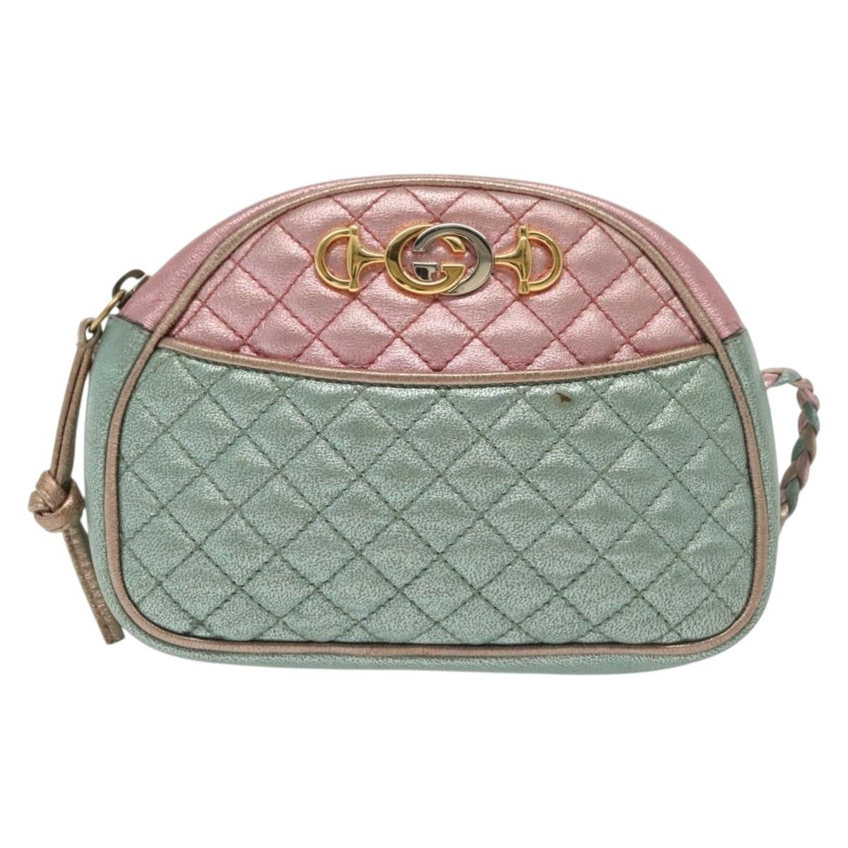 Gucci Trapuntata Camera Shoulder Bag Quilted Laminated Leather, MULTICOLOUR, LEATHER, Shoulder bag