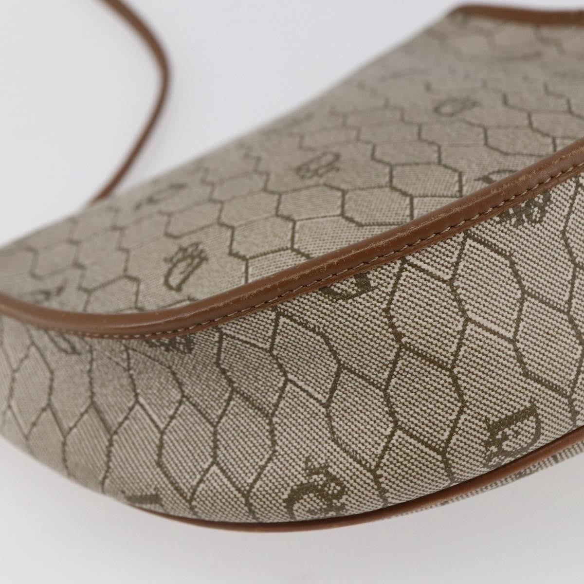 Christian Dior Vintage Honeycomb Flap Crossbody Bag Coated Canvas, BEIGE, CANVAS, Shoulder bag