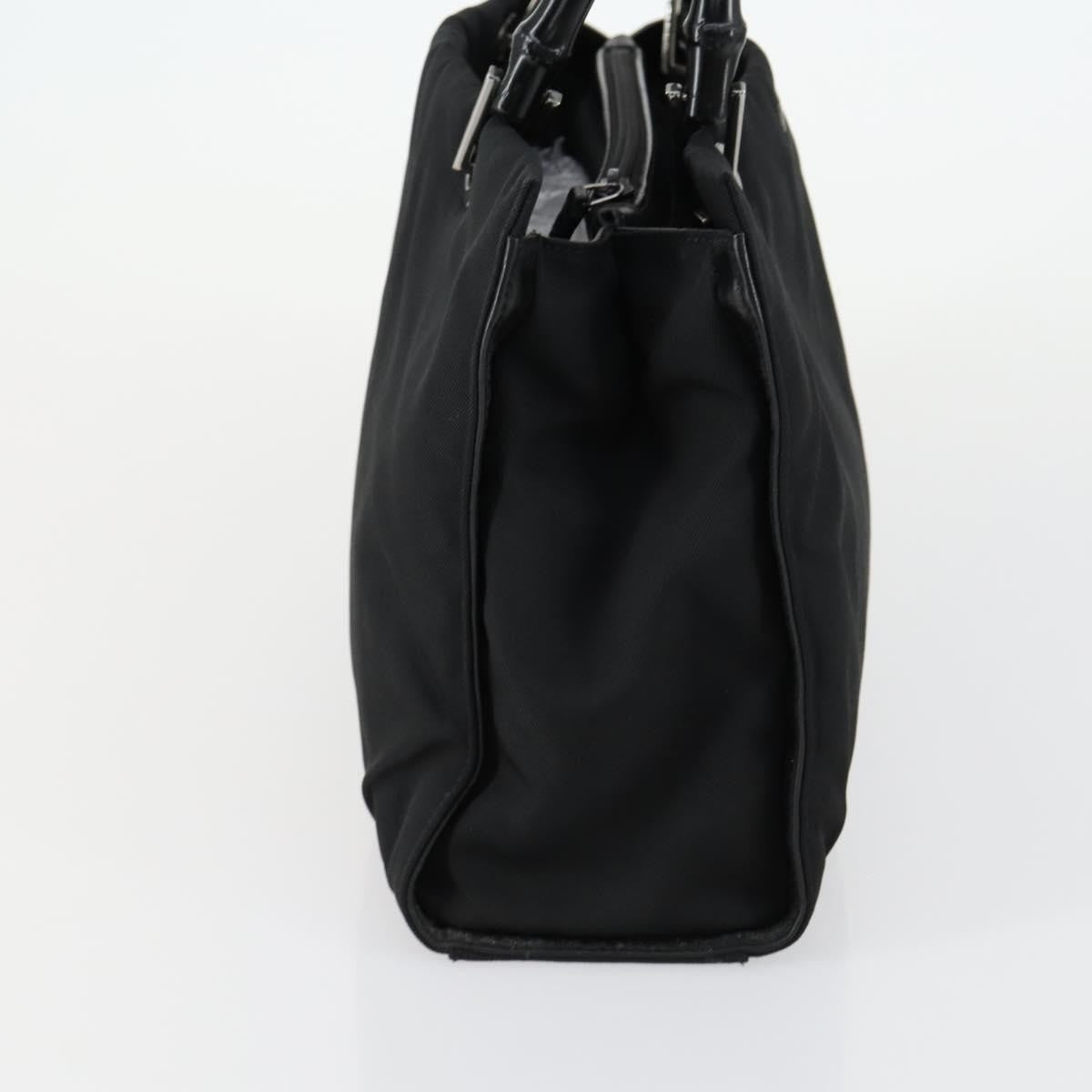 Gucci Bamboo Handle Tote nylon, BLACK, NYLON, Handbag