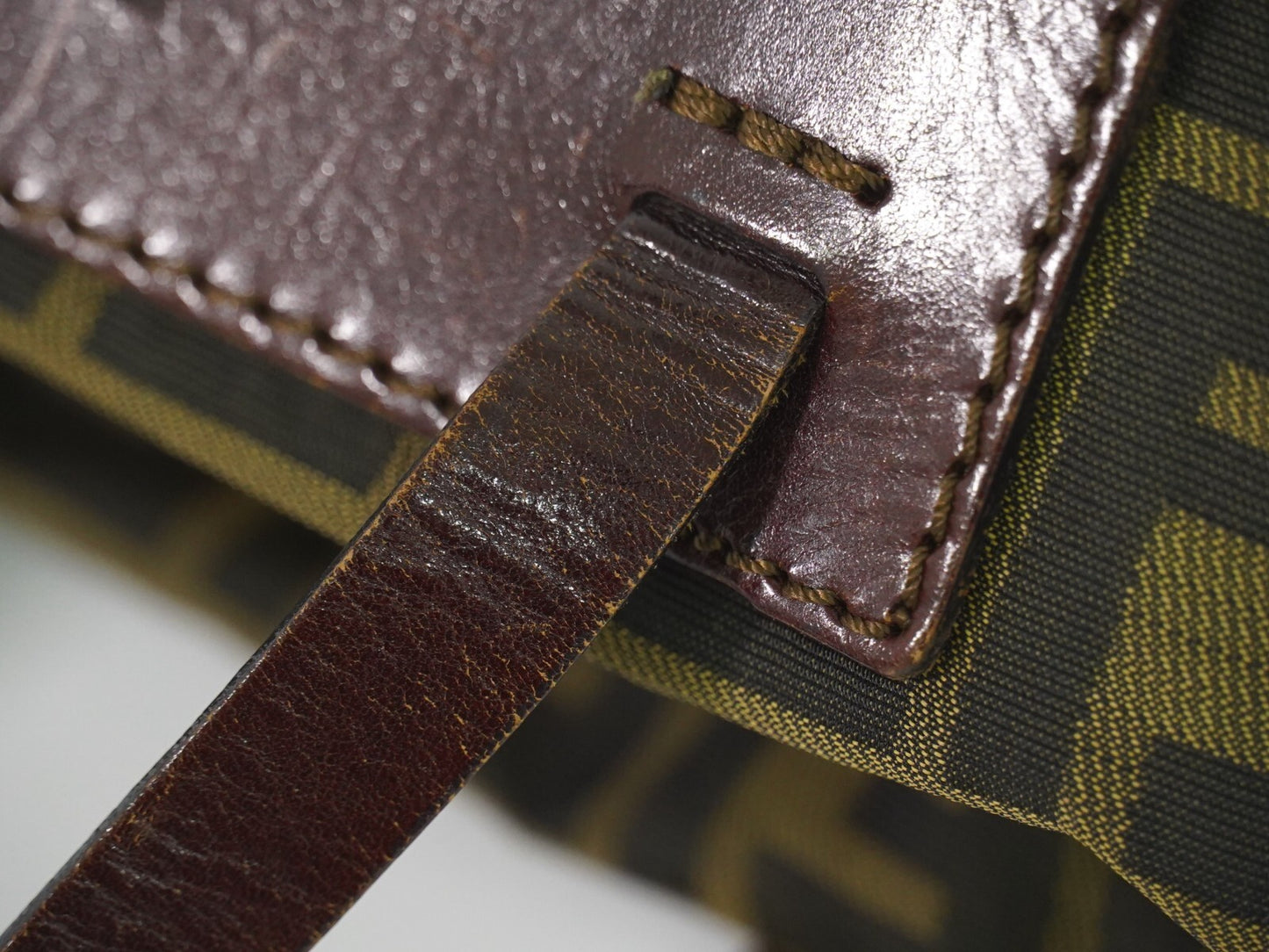 Fendi Vintage Zucca Handbag Zucca, BROWN, CANVAS, Handbag