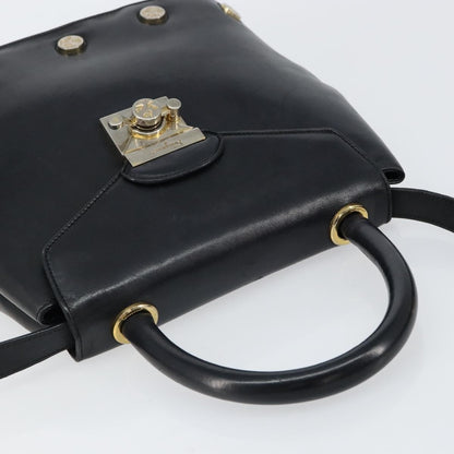 Salvatore Ferragamo Vintage Handbag Leather, BLACK, LEATHER, Handbag
