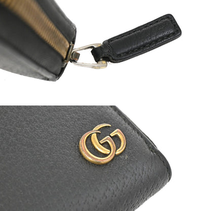 Gucci GG Marmont Zip Around Wallet Leather, BLACK, LEATHER, Wallets