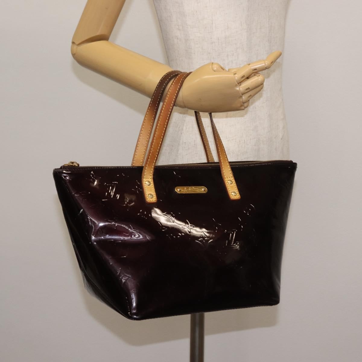 Louis Vuitton Bellevue Handbag Monogram Vernis, BURGUNDY, PATENT_LEATHER, Handbag