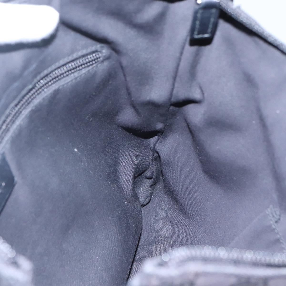 Gucci Zip Messenger Bag GG Canvas with Perforated Leather, BLACK, CANVAS, Shoulder bag